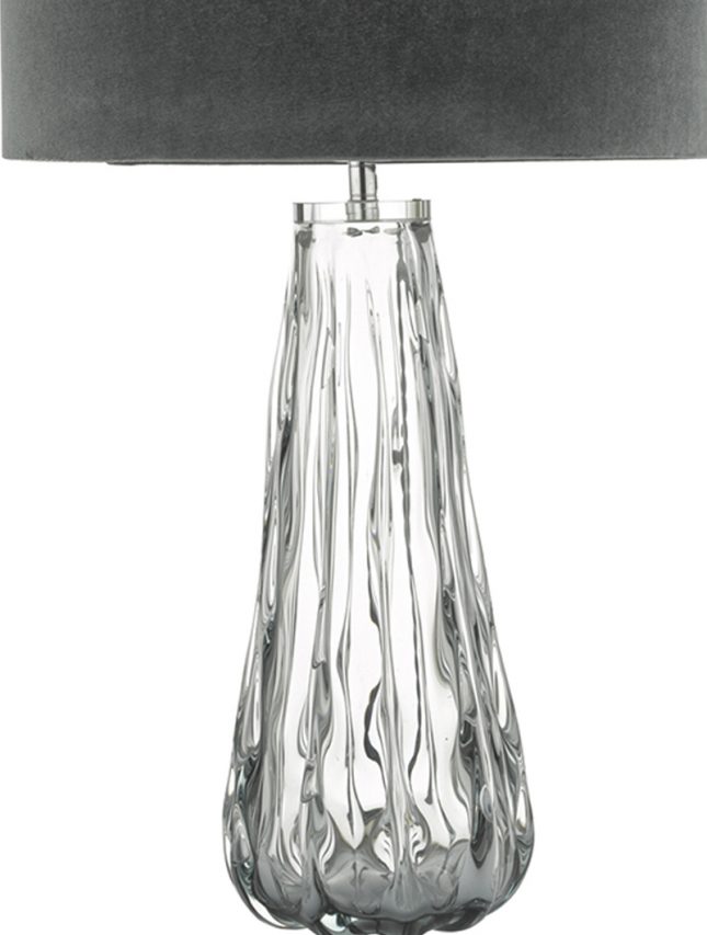 Vezzano Smoked Glass Table Lamp With, Smoked Glass Table Lamp