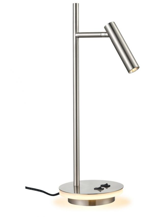 Franklite Illuminated Base LED Desk Lamp- Nickel