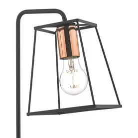 Tower Black & Copper Table Lamp