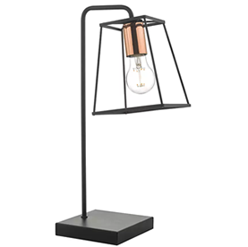 Tower Black & Copper Table Lamp